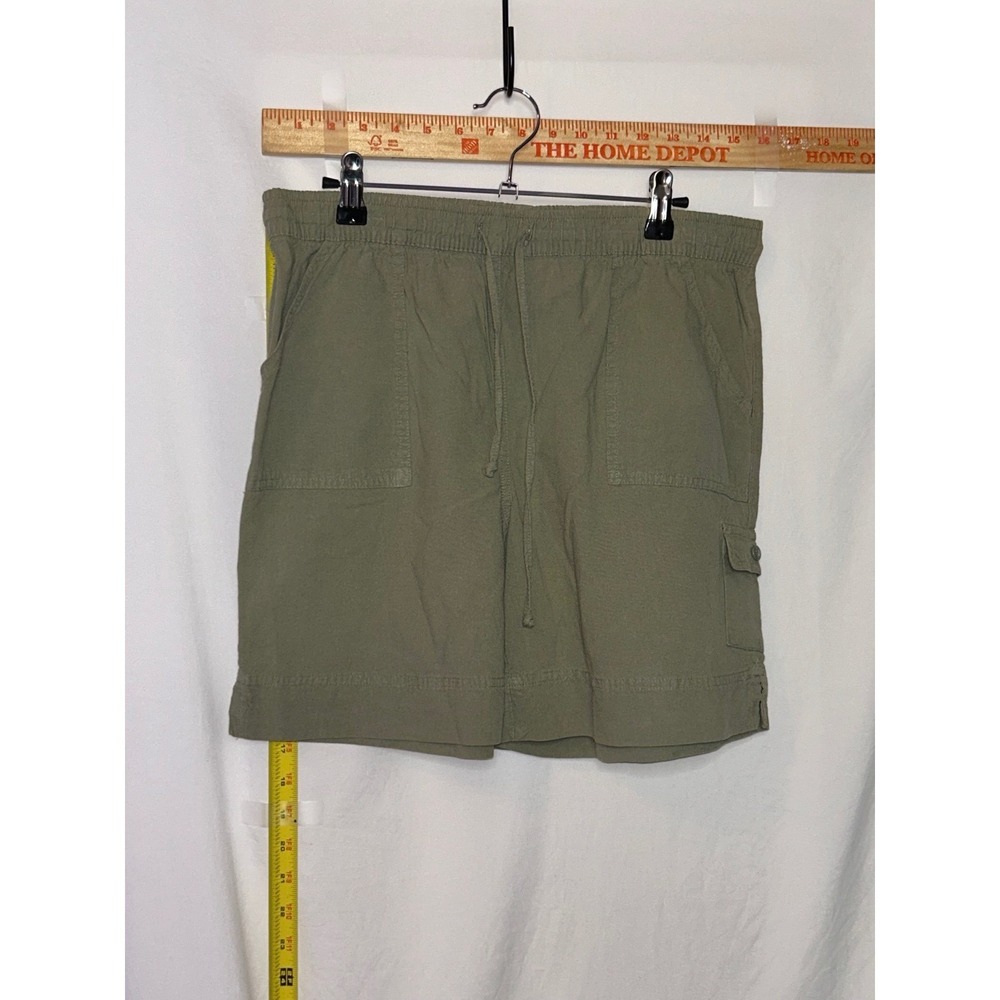 Butterfly BY Olive Green Cotton‎ Cargo Shorts Womens Small Elastic Waist Utility